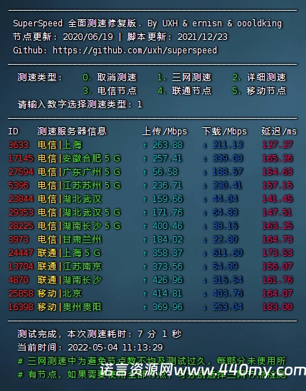 Linux一键测速脚本 uxh/SuperSpeed 修复版-China·诺言资源网